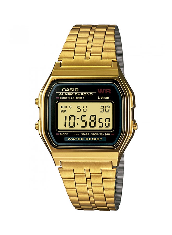 CASIO Men's Water Resistant Stainless Steel Digital Watch A159WG- - 37 mm - Gold  - Image 1
