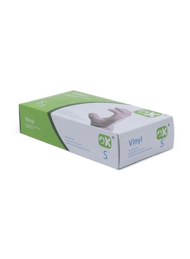 Pack Of 80 Vinyl Disposable Gloves Clear S  - Image 1