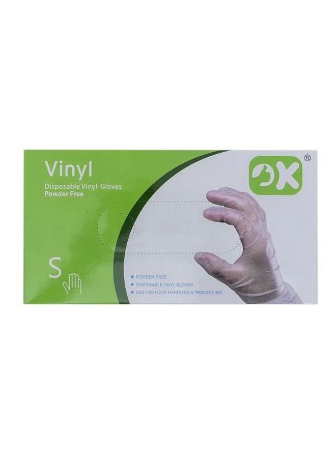 Pack Of 80 Vinyl Disposable Gloves Clear S  - Image 2