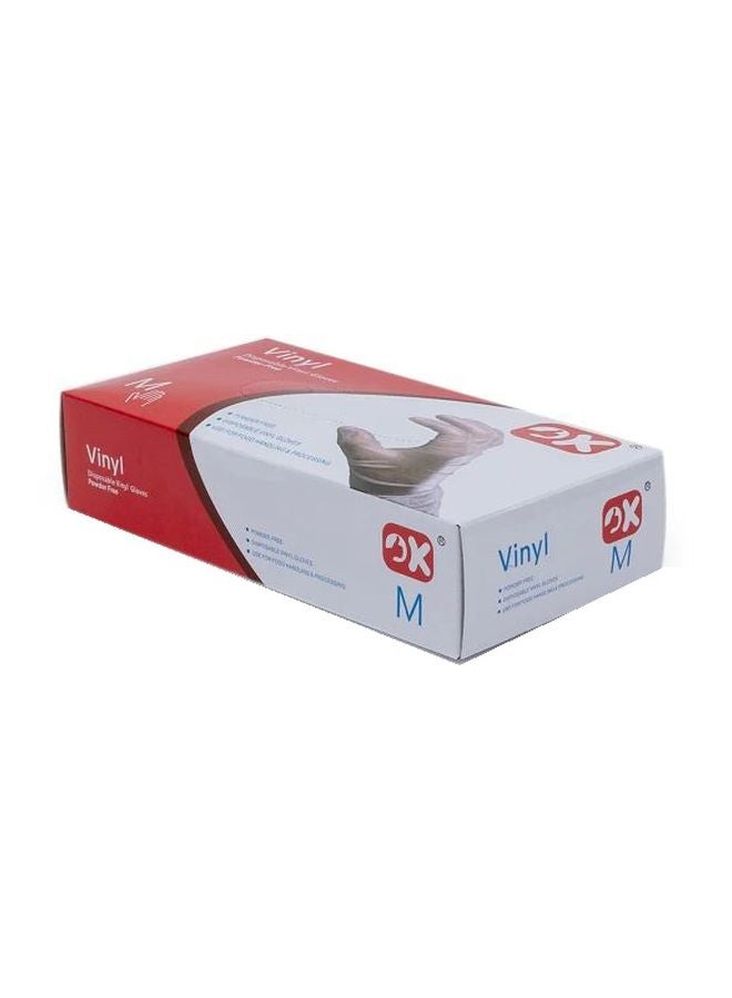 Pack Of 80 Vinyl Disposable Gloves Clear M Clear M  - Image 1