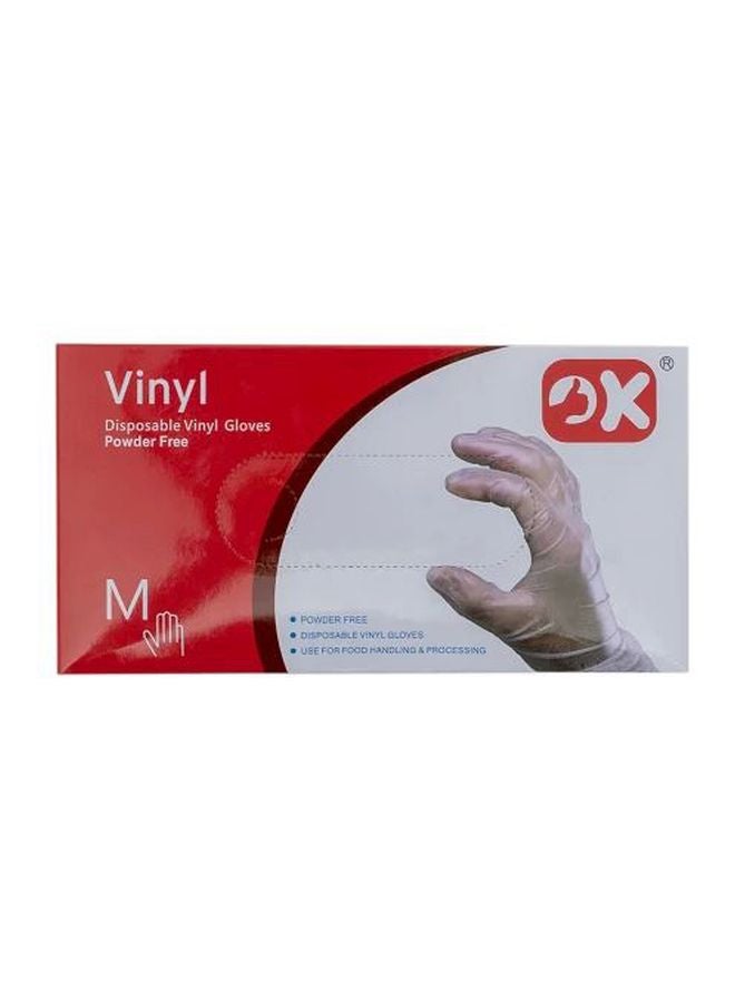 Pack Of 80 Vinyl Disposable Gloves Clear M Clear M  - Image 2