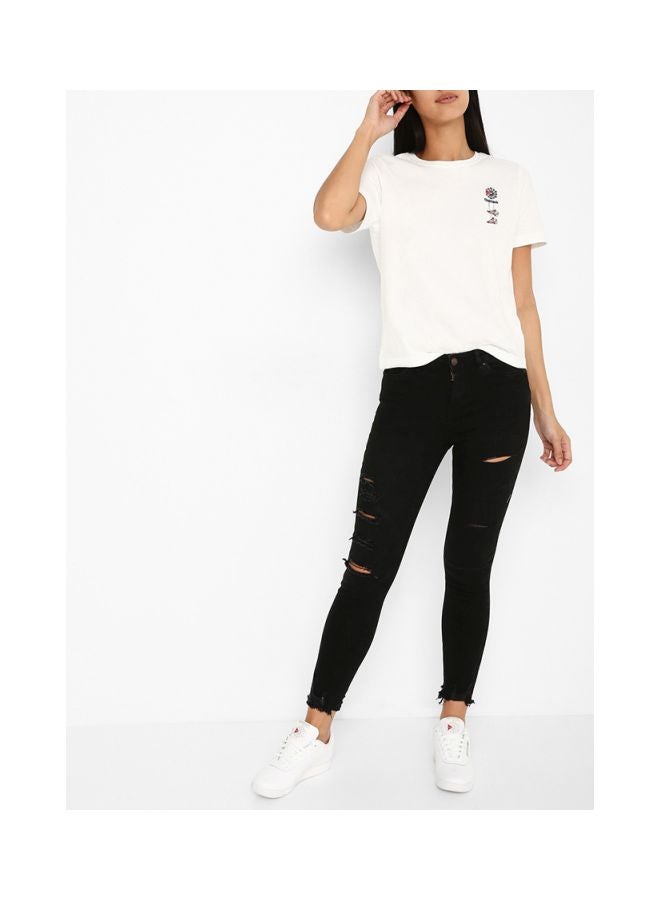 Reebok CL GR Shoe T-Shirt White/Red/Black  - Image 4