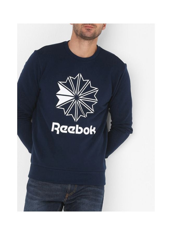 Reebok AC FT Big Starcrest Sweatshirt Collegiate Navy/White  - Image 3