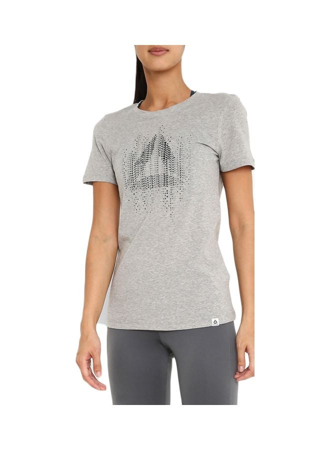 Reebok - GS Motion Dot Crew Training T-Shirt Medium Grey Heather - Image 1