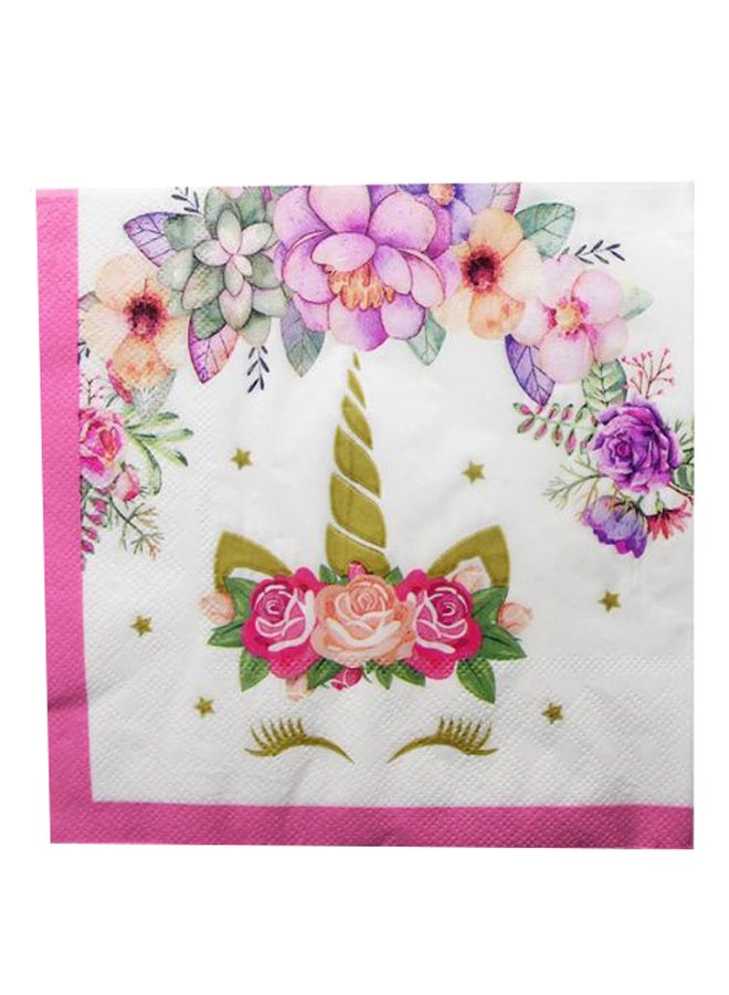 Beauenty 20-Piece Unicorn Theme Disposable Party Paper Towels Set - Image 1