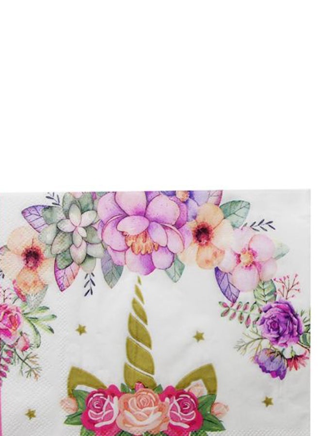 Beauenty 20-Piece Unicorn Theme Disposable Party Paper Towels Set - Image 2
