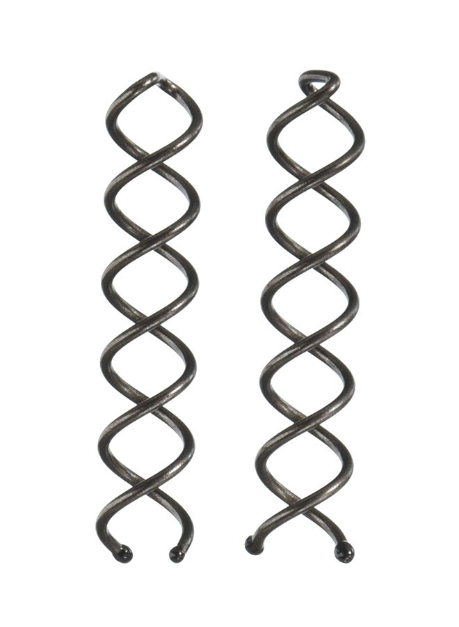 قودي  طقم دبابيس للشعر بتصميم بسيط مكون من قطعتين أسود - Image 1