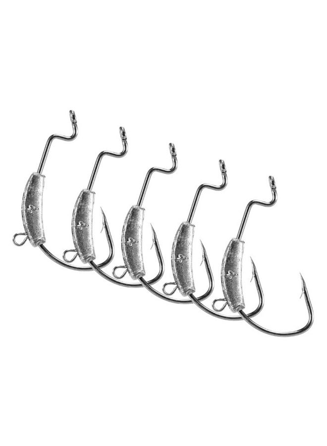Generic 5-Piece Barbed Jig Head Fishing Hooks Set 4 x 2.5cm  - Image 1
