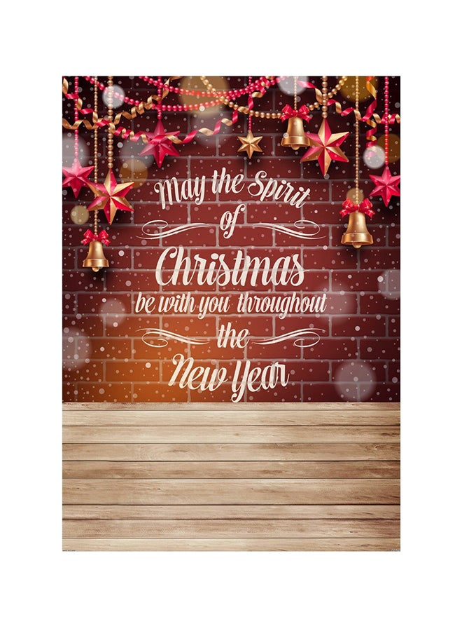 ANDOER Christmas Theme Printed Photography Background red/white/gold - Image 1