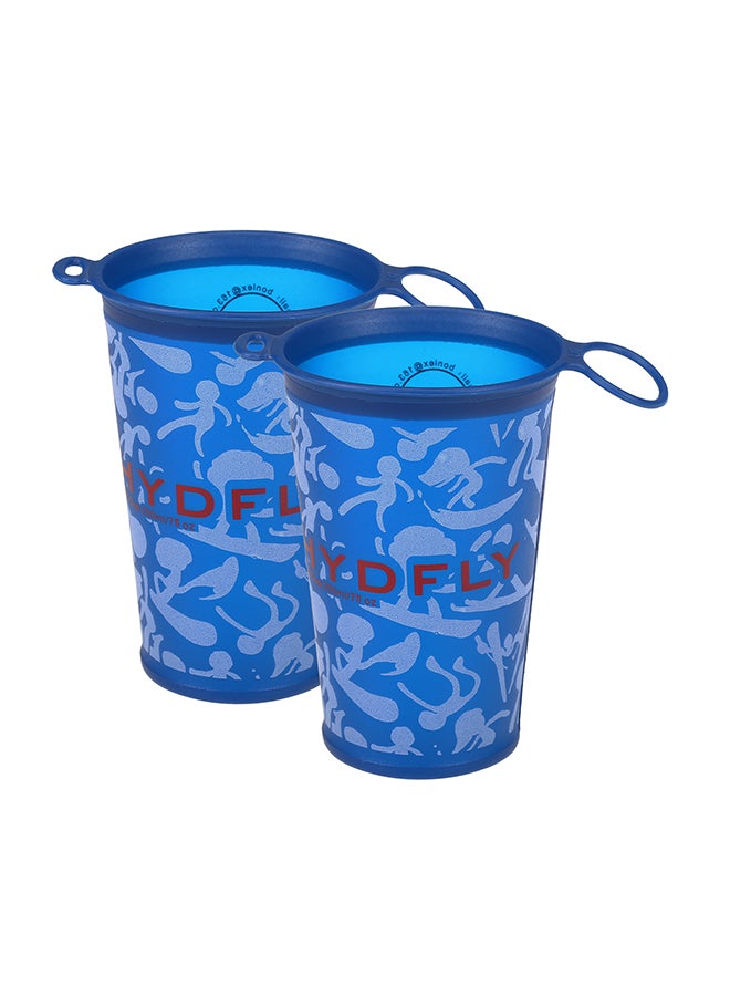 2-Piece Foldable Soft Water Cup Blue 2 x 200ml 