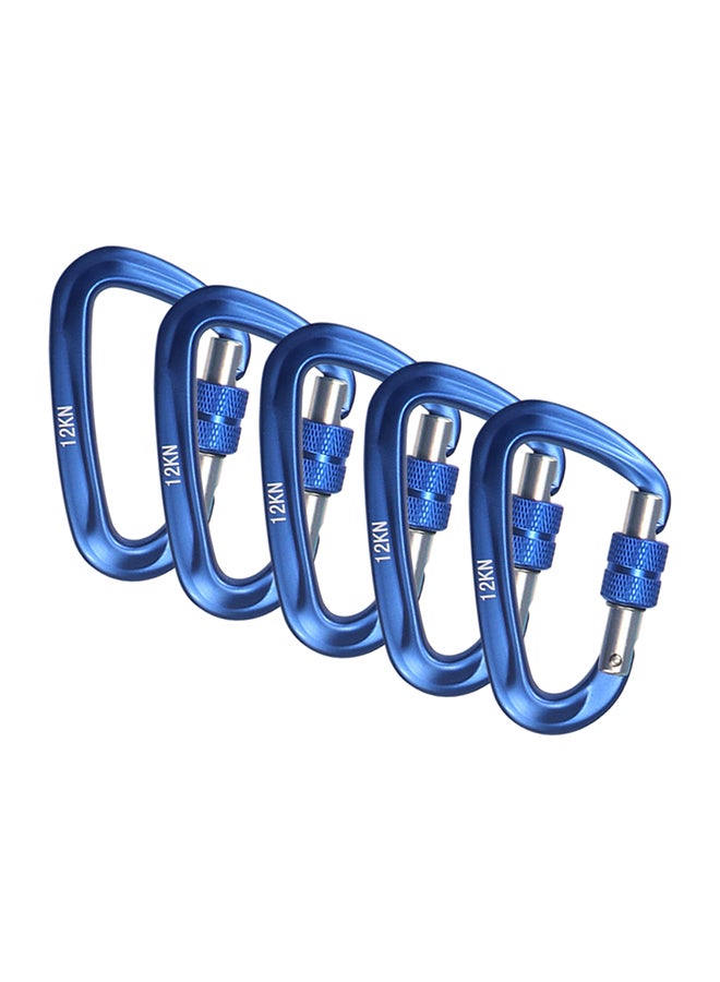 Generic 5-Piece Carabiner With Screw Lock Gate 11.00 x 5.00 x 10.00cm  - Image 1