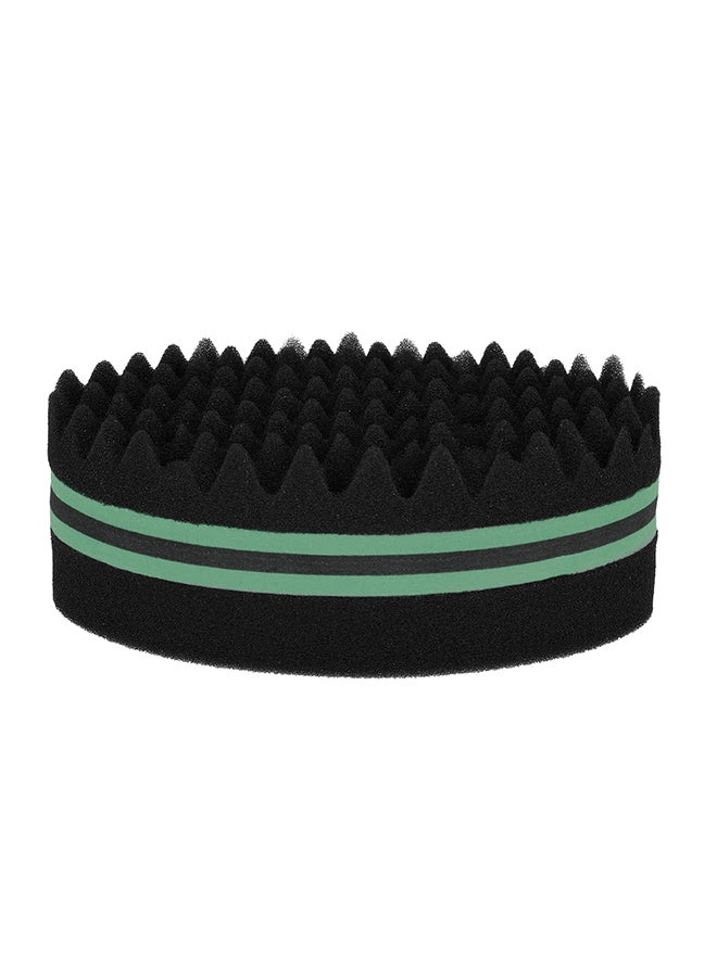فرشاة اسفنجية بيضاوية الشكل قابلة للاستخدام على الجانبين لتجعيد الشعر وعمل الضفائر الإفريقية أسود/أخضر One Size - Image 1