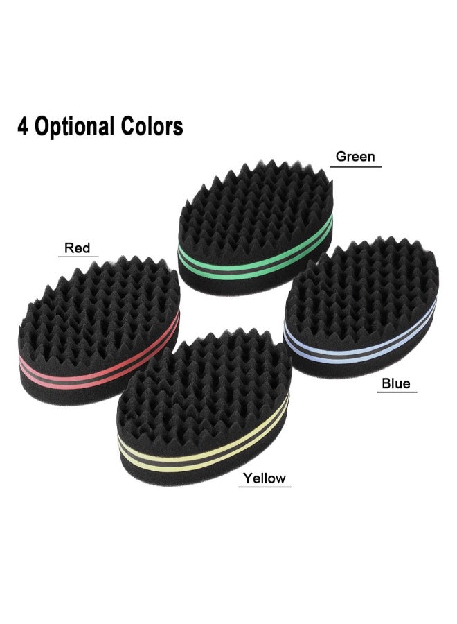 فرشاة اسفنجية بيضاوية الشكل قابلة للاستخدام على الجانبين لتجعيد الشعر وعمل الضفائر الإفريقية أسود/أخضر One Size - Image 4