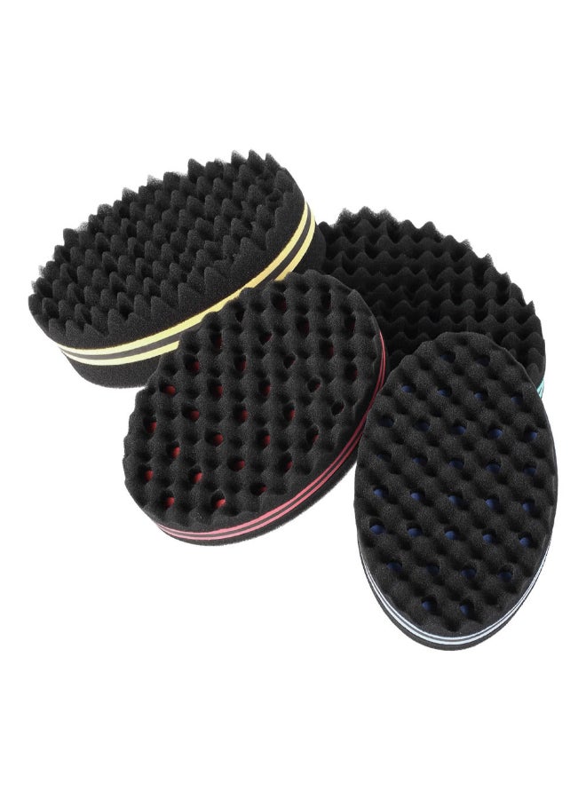 فرشاة اسفنجية بيضاوية الشكل قابلة للاستخدام على الجانبين لتجعيد الشعر وعمل الضفائر الإفريقية أسود/أخضر One Size - Image 3