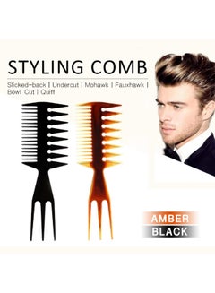 Bluezoo Three-Sided Afro Hair Pick Comb Black One Size  - Image 4