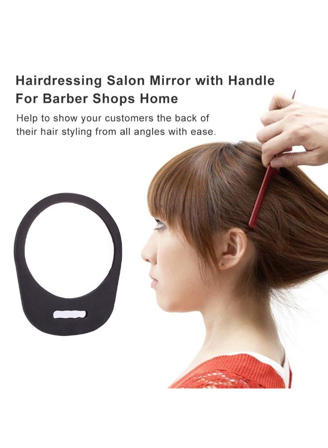 Generic - Hairdressing Salon Mirror With Handle Black One Size - Image 1