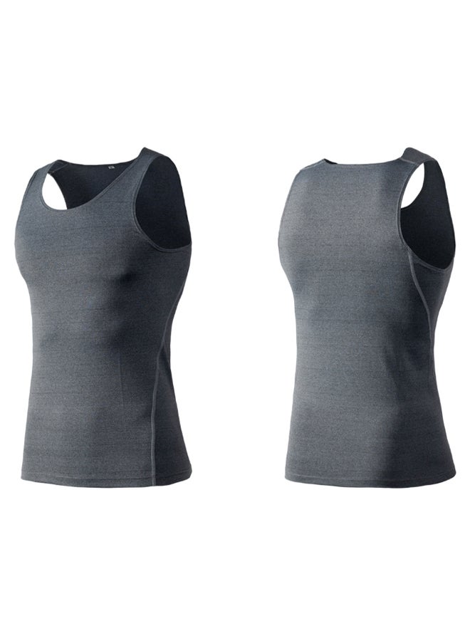 3-Piece Y-Back Workout Muscle Bodybuilding T-Shirt Set Black/Grey/Blue  - Image 2