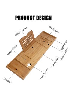 Generic Bathtub Caddy Tray Brown 76x4x24cm  - Image 3