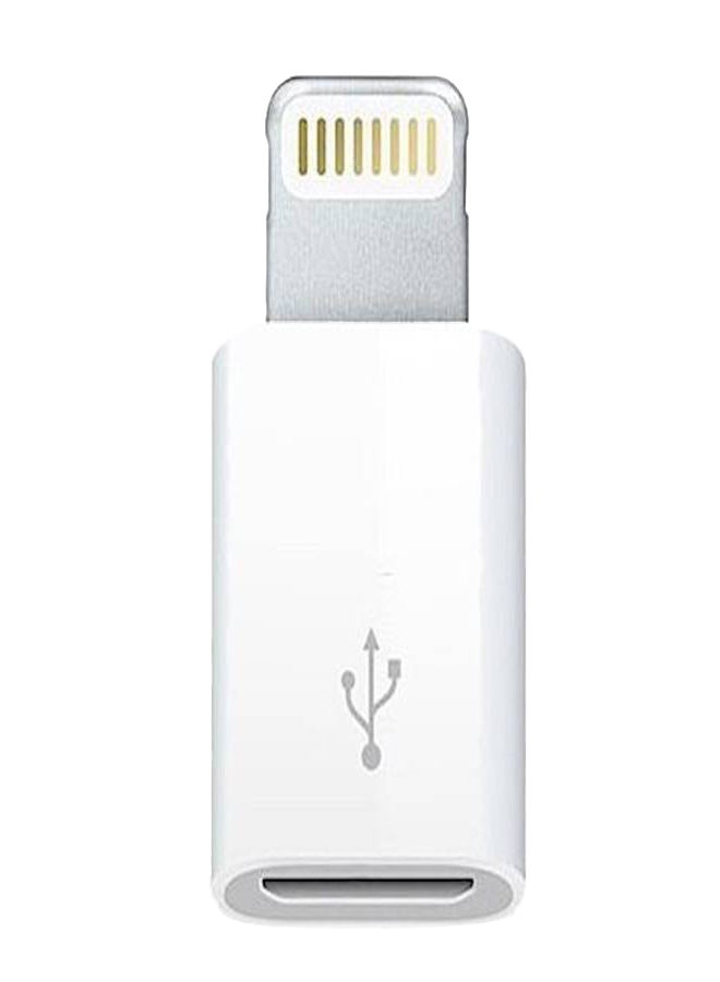 Generic - Micro USB To Lightning Cable Adapter White/Silver - Image 1