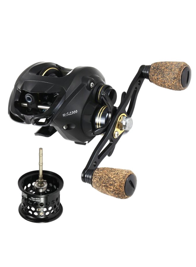EXBERT Bearings Baitcasting Fishing Reel With Deep Shallow Spool 0.313kg - Image 1