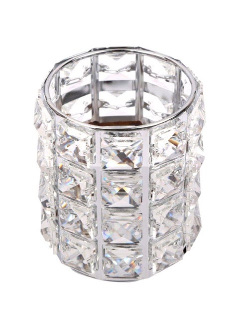 Crystal Makeup Brush Holder Silver