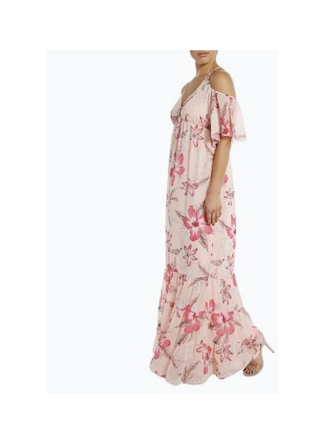 Juicy Couture V Neck Cold Shoulder Maxi Dress Multicolour