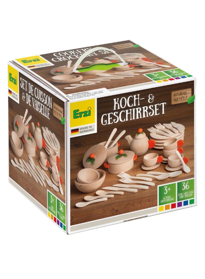Erzi 36-Piece Natural Dishes Set - Image 2