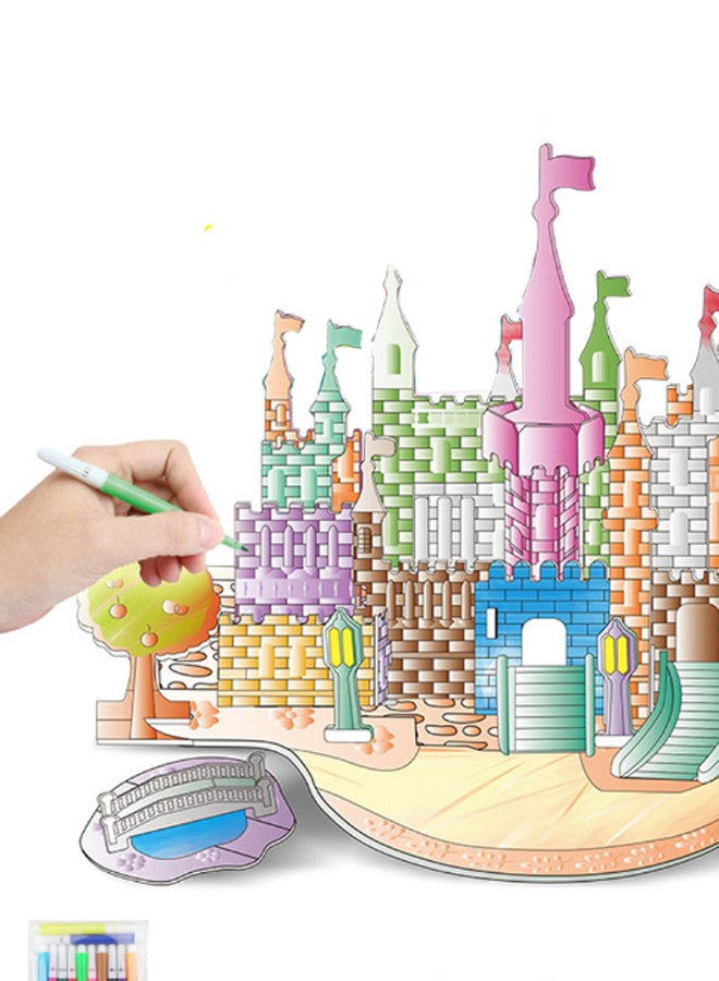 50-Piece Castle 3D Puzzle Paper Jigsaw Kit - Image 2
