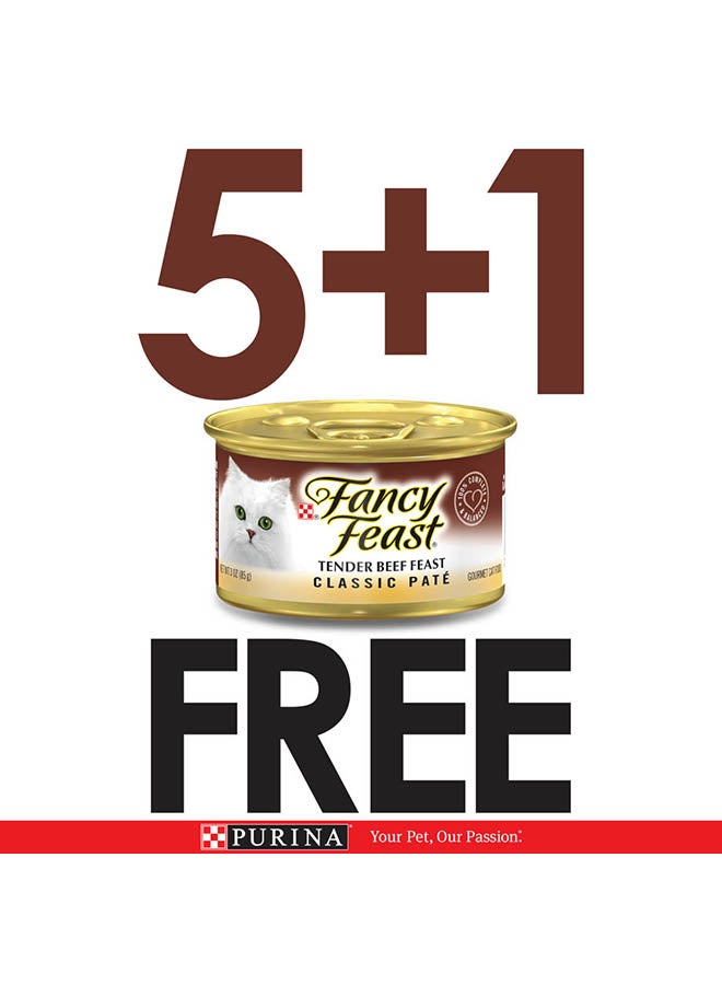 Fancy Feast Grilled Beef Wet Cat Food 6 x 85grams