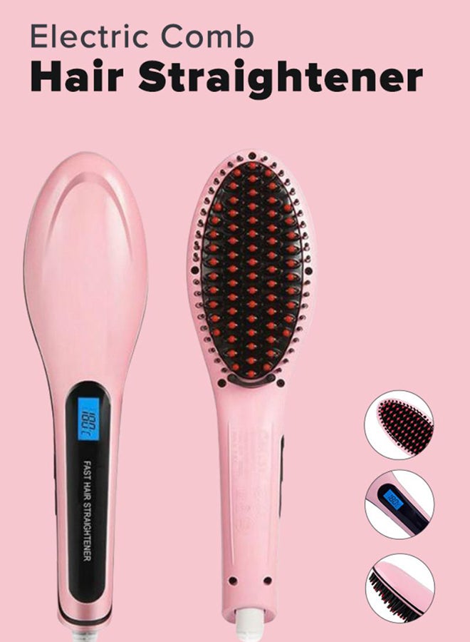 Skylight Hair Straightener Brush With LCD display Pink/Black - Image 4