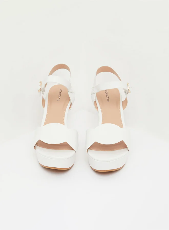 shoexpress Scallop Edge Sandals White