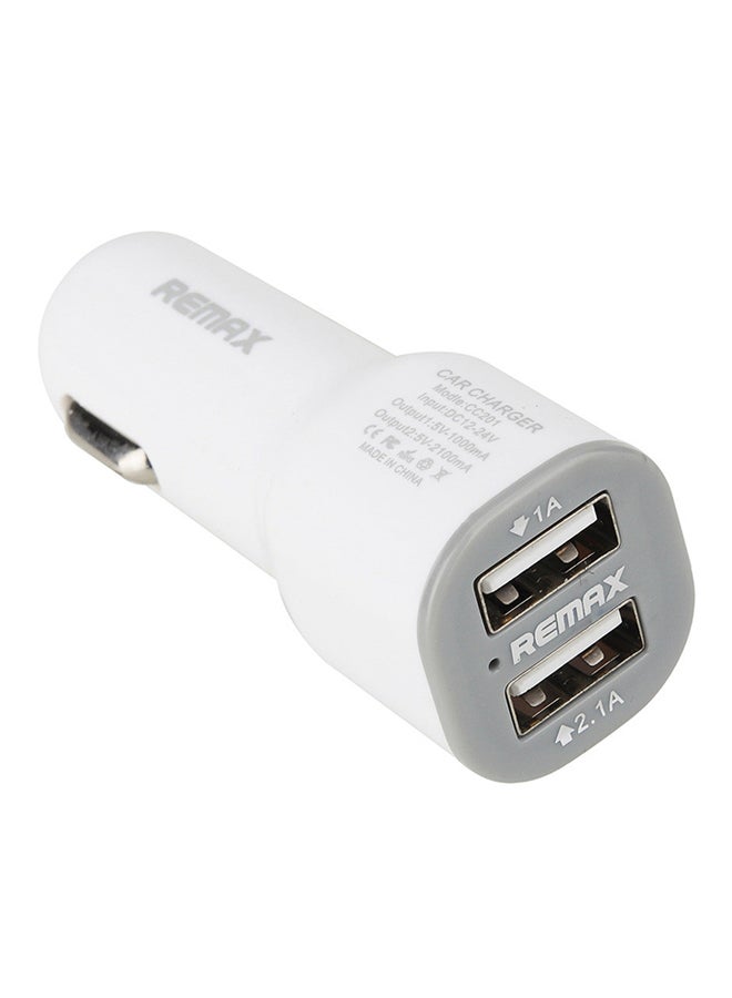 ريماكس شاحن سيارة بمنفذ USB مزدوج أبيض  - Image 2