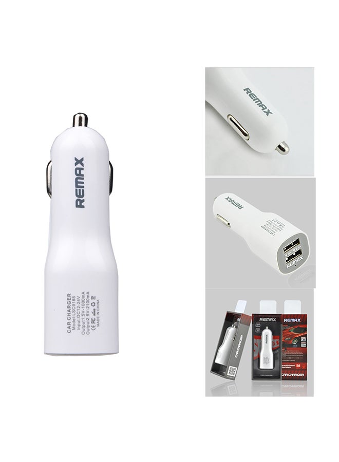 ريماكس شاحن سيارة بمنفذ USB مزدوج أبيض  - Image 3