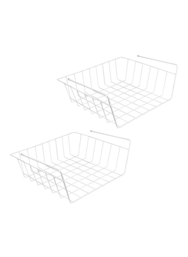 إيفلوتس طقم سلال توضع أسفل الرف من قطعتين أبيض 12x13x5.4بوصة - Image 1