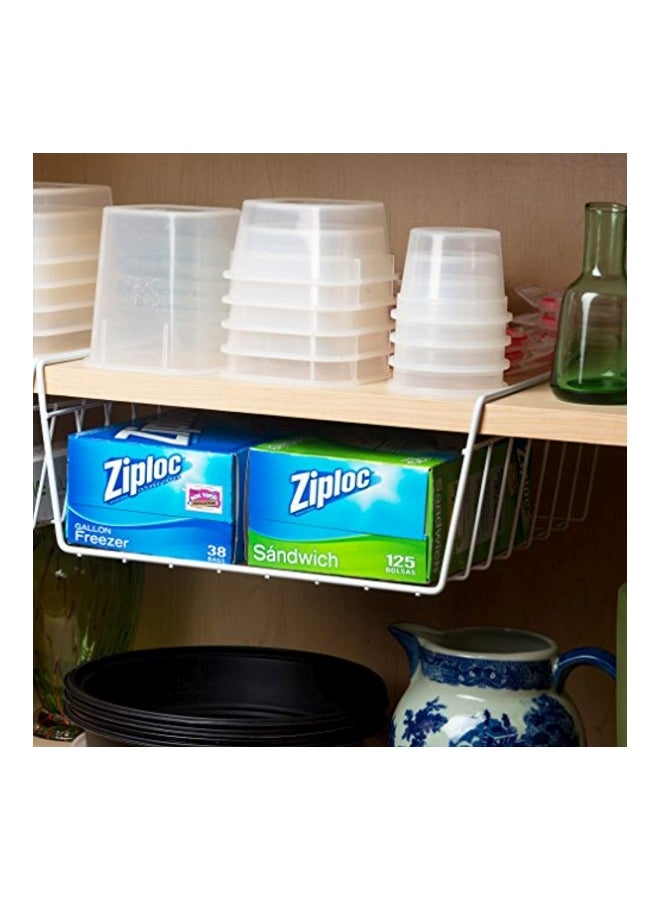 إيفلوتس طقم سلال توضع أسفل الرف من قطعتين أبيض 12x13x5.4بوصة - Image 4