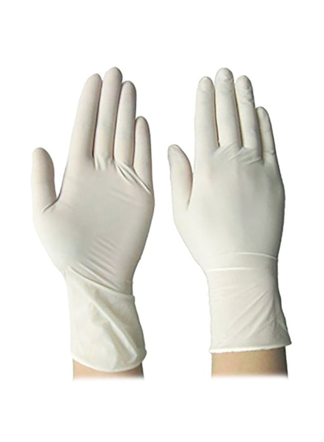 Generic 100-Piece Disposable Latex Gloves White  - Image 1