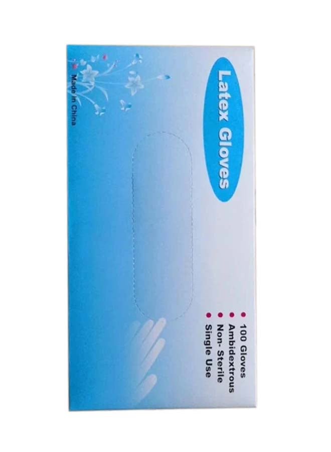 Generic 100-Piece Disposable Latex Gloves White  - Image 4