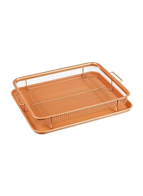 Elevated Nonstick Crisper Tray Brown 13x4x11inch