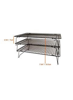 Generic 3-Piece Cooling Rack Black 15.5x10.5x3.5inch  - Image 3