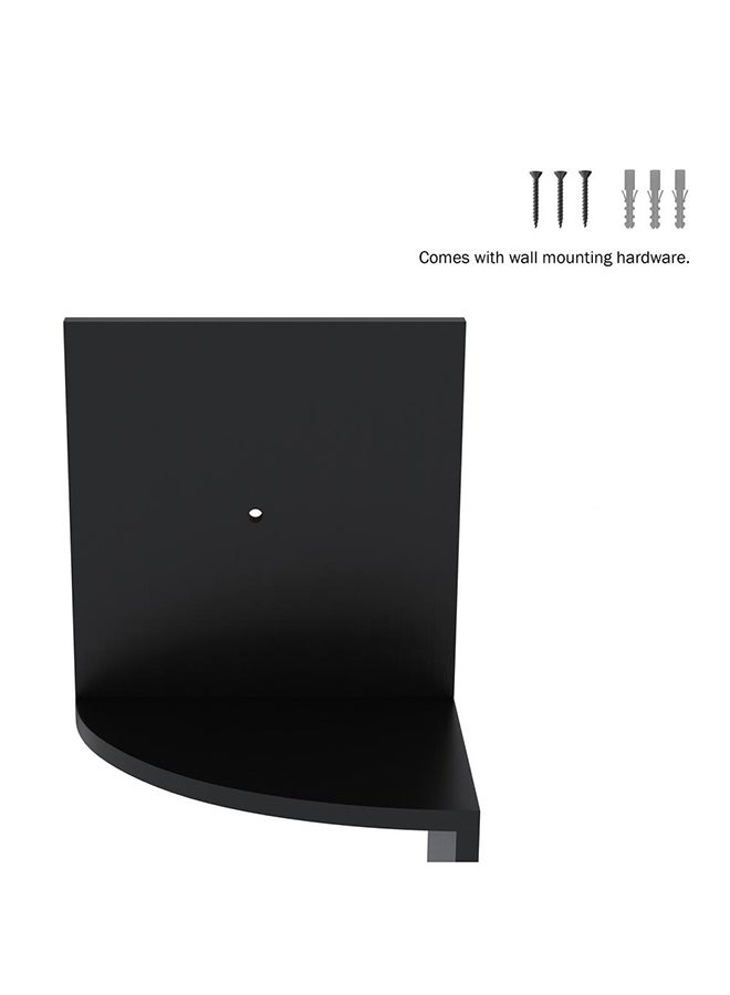 MARGOUN - Zig Zag Floating Wall Corner Shelf Black 123x19x19centimeter - Image 1