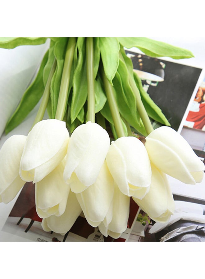 Artificial Decorative Flower White/Green 34centimeter - v1585645998/N23508227A_4