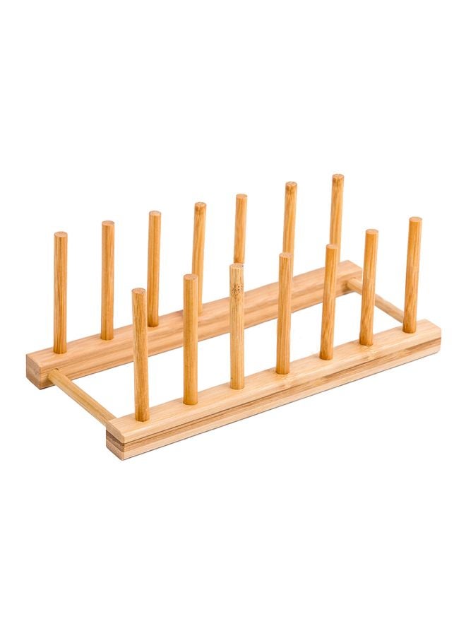 6-Slot Detachable Dish Drainer Rack Brown 31x5x5centimeter - Image 1