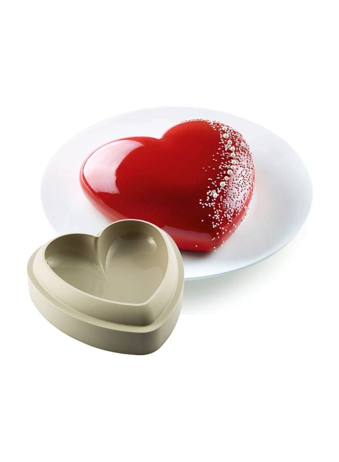 Silikomart - 3D Heart Silicone Love Heart Cake Multi-function Mold Encapsulate Mold Aroma Gypsum Plaster Mold For Cake Decoration Beige 205x198x62mm - Image 1