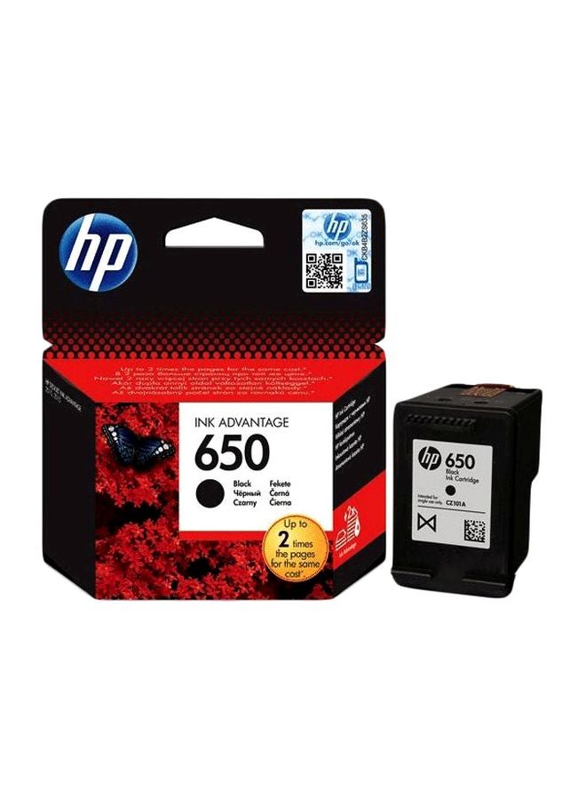 HP 650 Original Ink Advantage Cartridge Black - Image 1