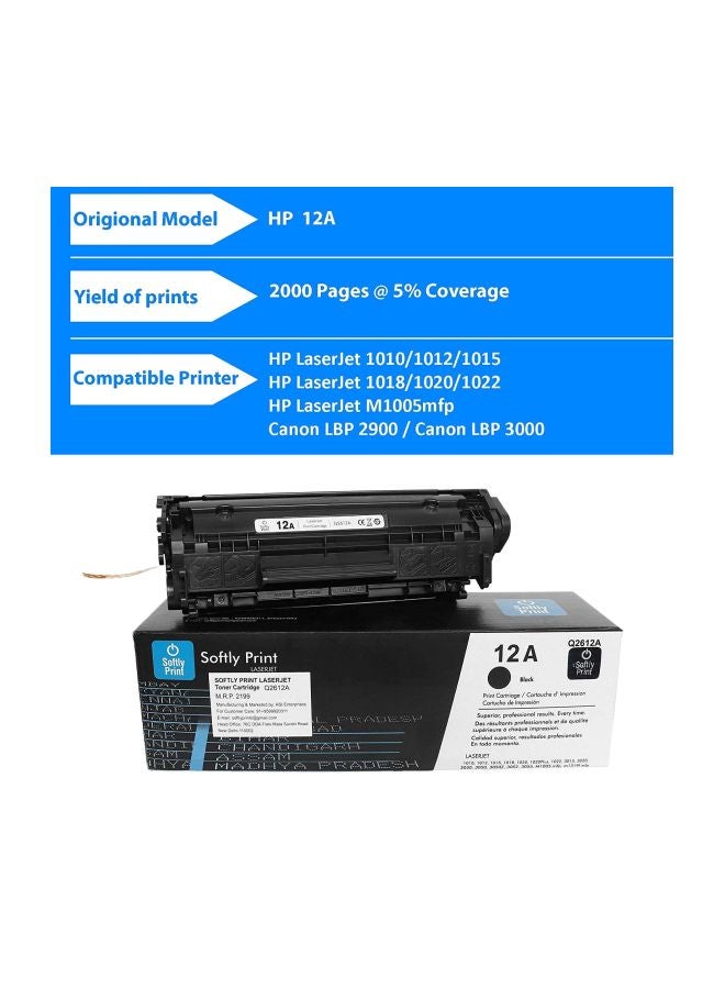 HP 12A Original LaserJet Toner Cartridge Black - Image 3
