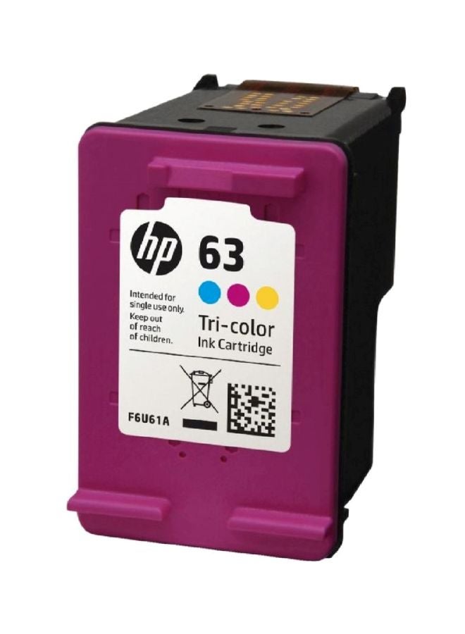 HP - 63 Tricolor Ink Cartridge Blue/Red/Yellow - Image 1