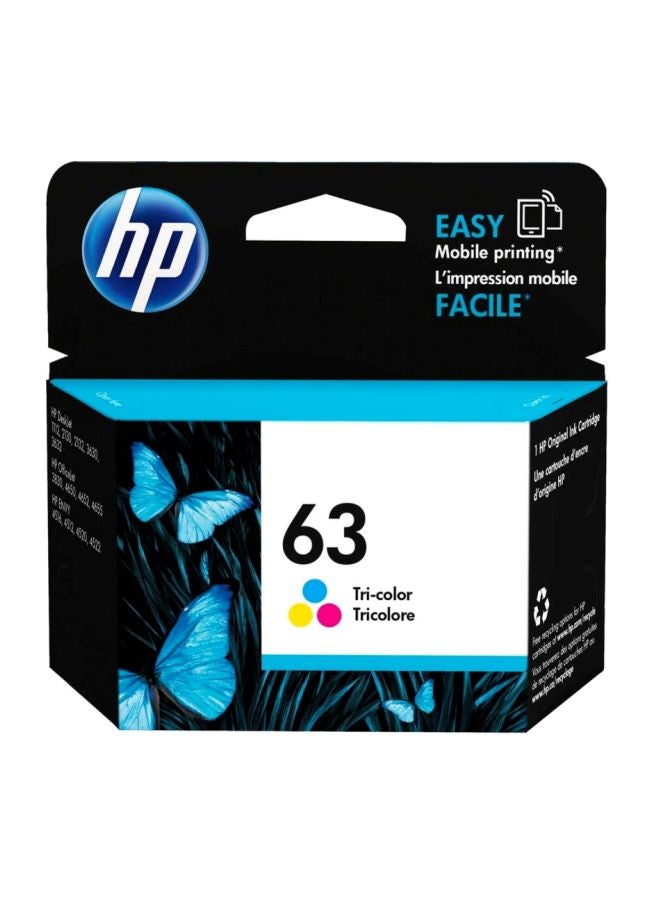 HP - 63 Tricolor Ink Cartridge Blue/Red/Yellow - Image 1