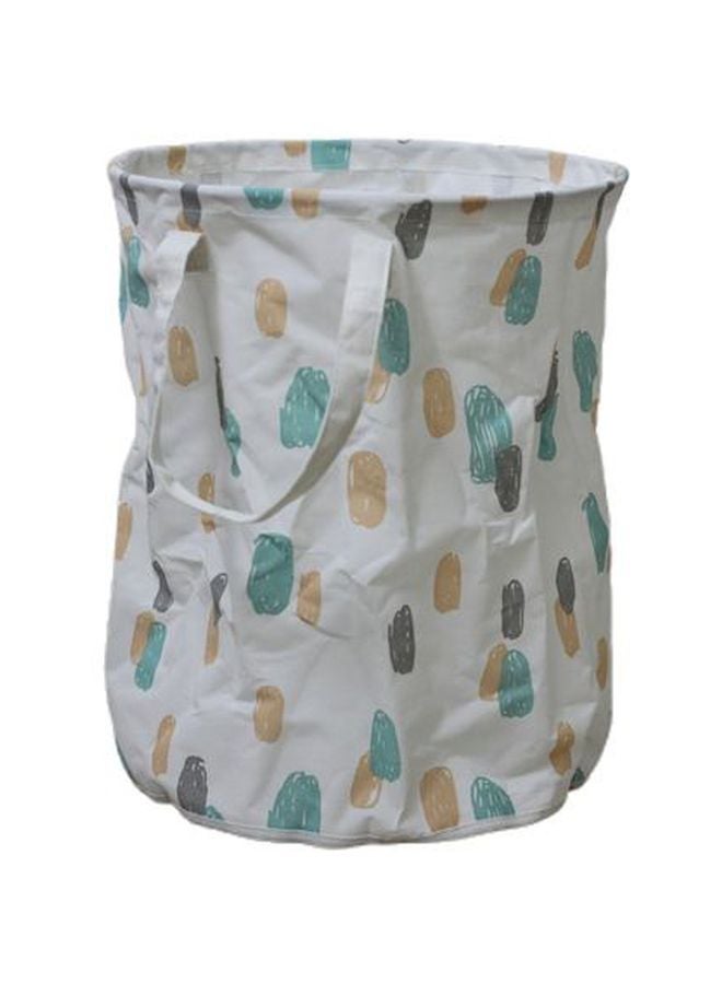 ماموسو سلة غسيل من البوليستر أبيض/ بيج/ أخضر 35x45سم