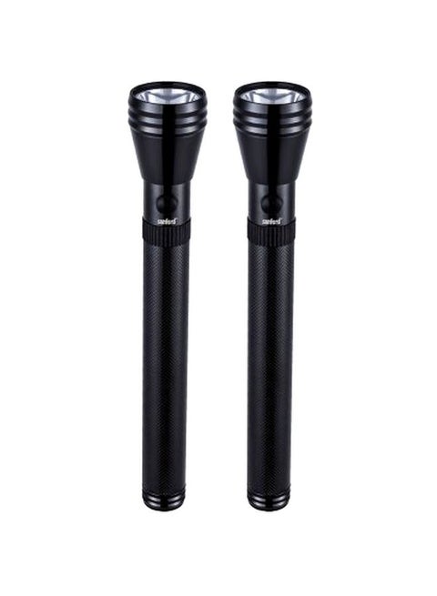 Pack Of 2 Rechargeable LED Search Light Black 29centimeter