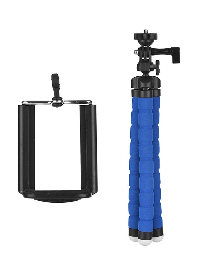 Generic Flexible Sponge Octopus Tripod Stand Holder With Smartphone Clip Blue/Black  - Image 1